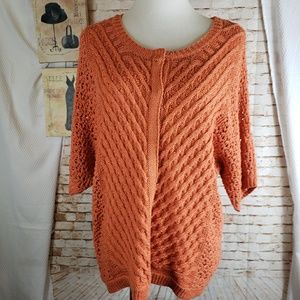 Sundance orange snap front cardigan sweater
